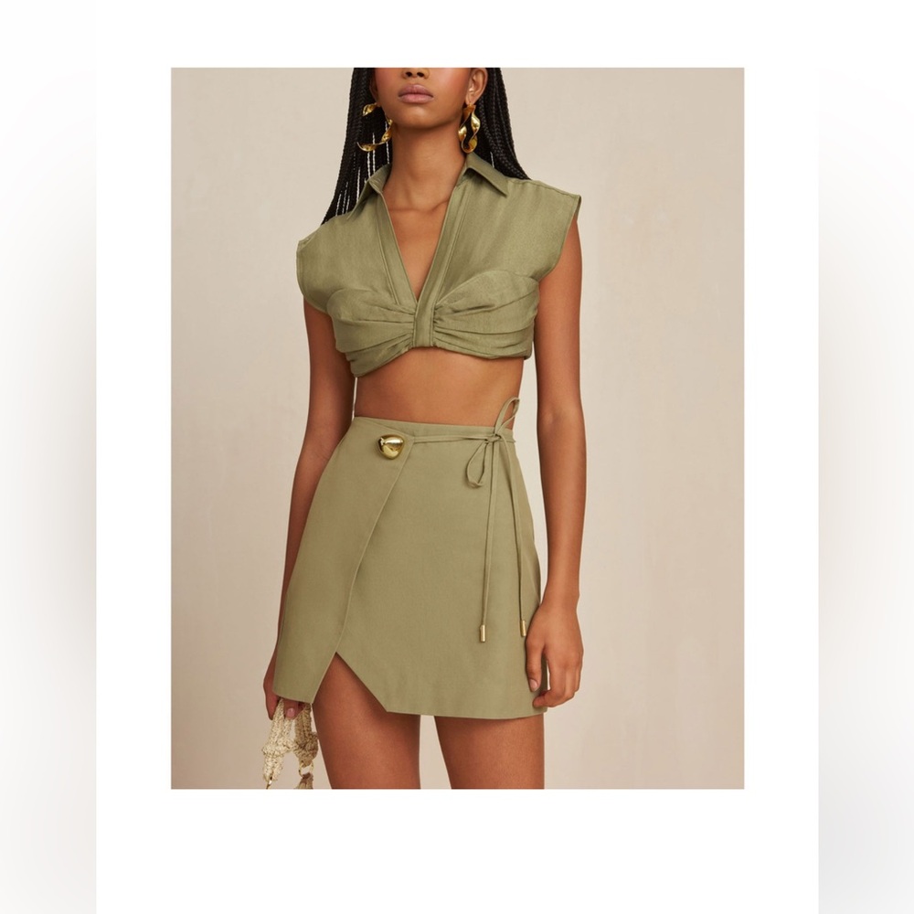 Cult Gaia 'Tov' Green Skirt